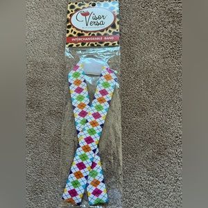 NWT Visor Versa Multicolored Argyle Print Interchangeable Visor Band